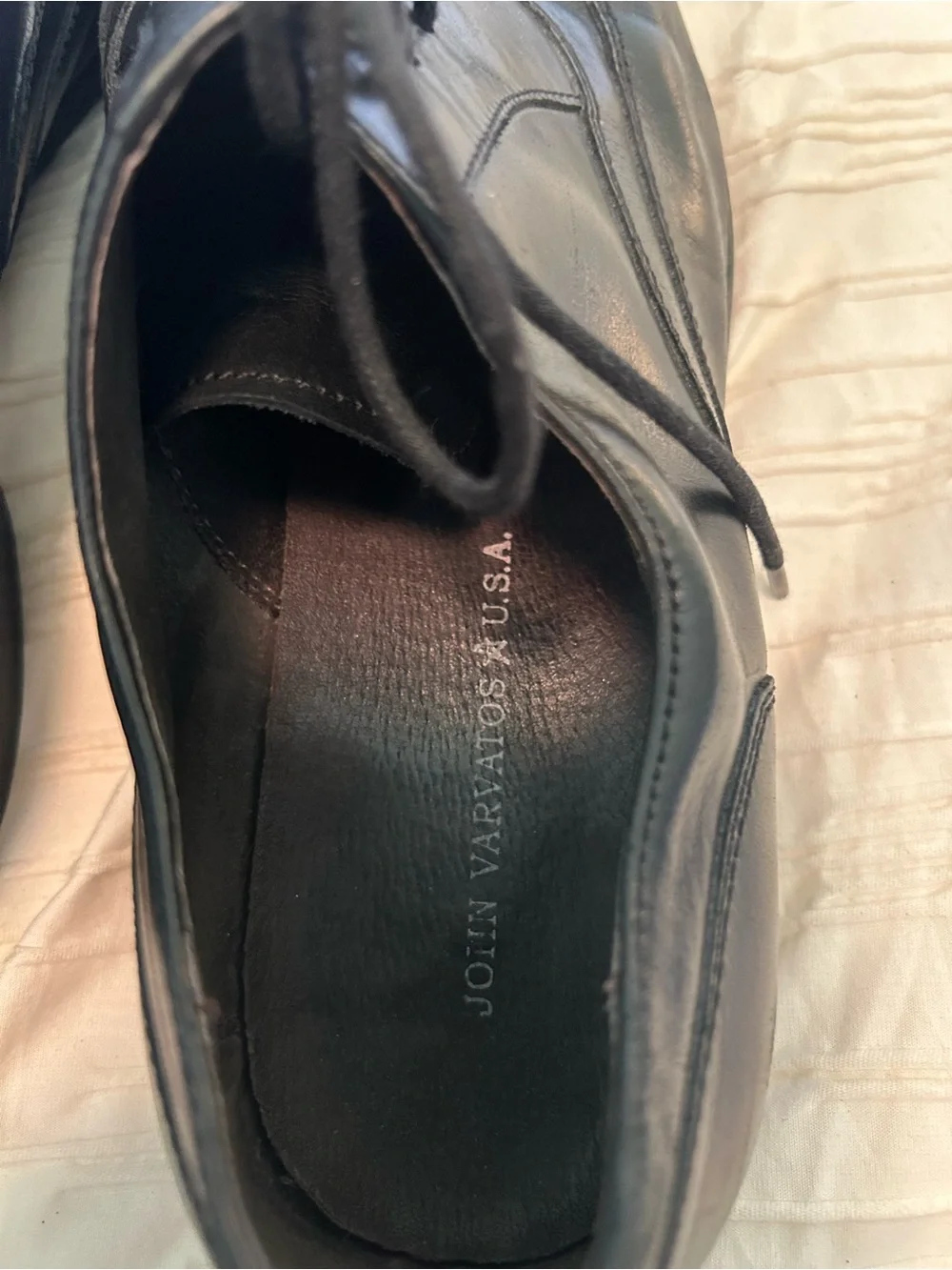 John Varvatos Black Leather Wingtip Oxford Shoes